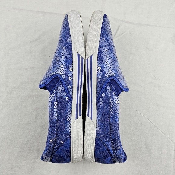 Coach blue sequin slip-on womens size 7.5 flat sneakers - Picture 13 of 16